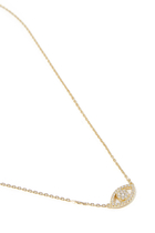 Evil Eye Pave Necklace, 18k Yellow Gold-Plated Silver