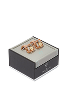 Square Gear Cufflinks In Rose Gold Plated Stainless Steel
