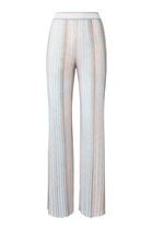 Vertical Stripe Straight Pants with Sequins