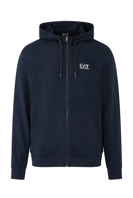 Logo-Print Zip-Up Hoodie