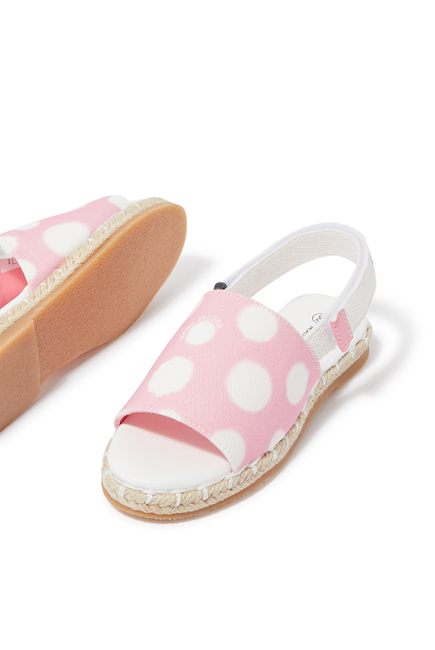 Kids Polka Dot Canvas Sandals