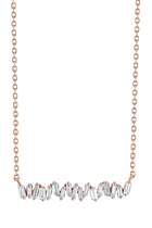Classic Bar Pendant Necklace, 18k Rose Gold & Diamonds
