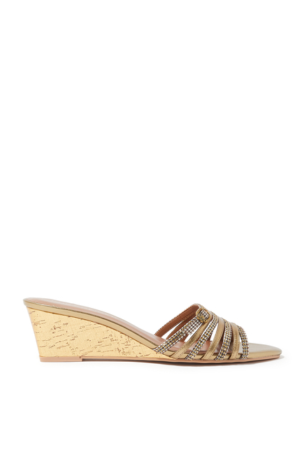 Pierra 50 Leather Wedge Sandals