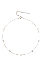 Large Floating Necklace, 14k Yellow Gold &  Akoya Pearls
