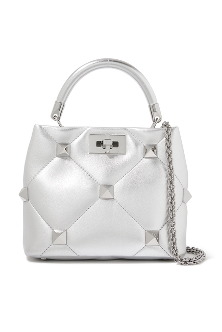 Valentino Garavani Roman Stud Top Handle Bag in Nappa Leather