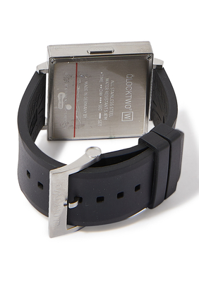 W39 Fine Steel English Rubber Strap Watch