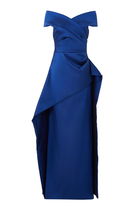 Off Shoulder Stretch Gazar Gown