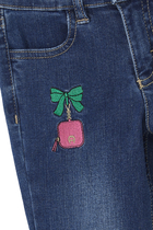 Kids Embroidered Denim Jeans