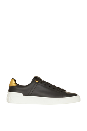 B-Court Logo Low-Top Leather Sneakers