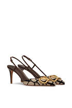 Valentino Garavani 80 Toile Iconographe Slingback Pumps