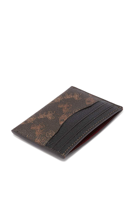 Horse and Carriage Print Leather Card Holder