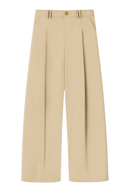 Wallen Wide Leg Cotton Suit Trousers