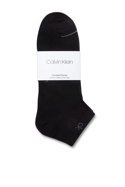 Combed Cotton Trainer Socks, Set of Three