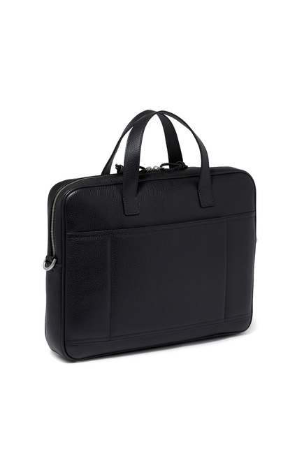 Emporio Armani Black Leather Briefcase