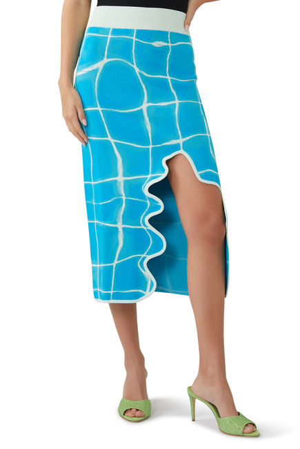 Bonnie Aqua Midi Skirt