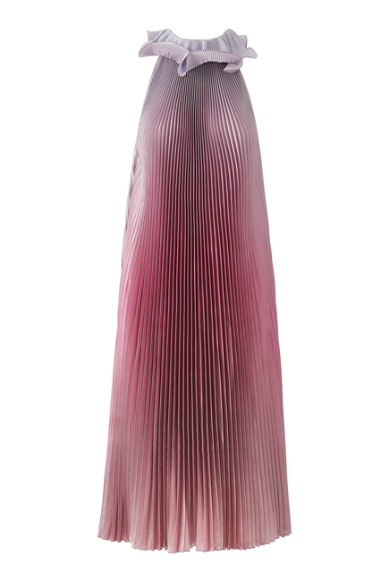 Exquise Pleated Ruffle Collar Gown
