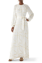 Long Sleeve Belted Gown