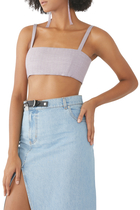 Pinstripe Wool Blend Crop Top