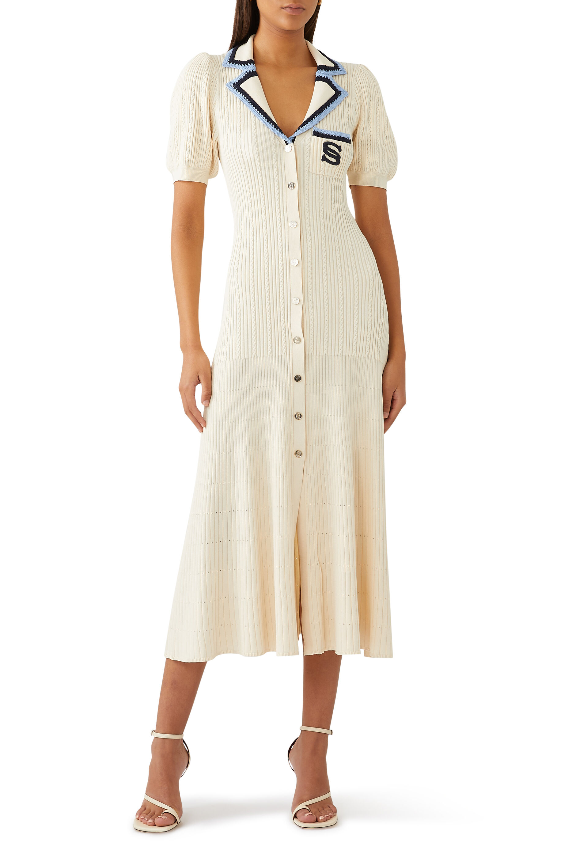 Buy Sandro Long Knit Dress with S Patch for Womens