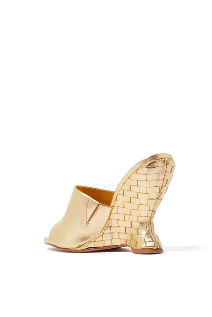 April 110 Woven Wedge Mules