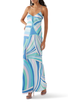 Iride and Pesci Print Silk-Twill Dress