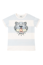 Tiger Print Striped T-Shirt