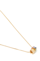 Fireworks Bar Pendant Necklace, 18k Yellow Gold, Diamonds & Sapphire