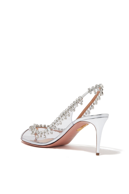 Temptation 75 Crystal Plexi Slingback Pumps