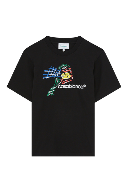 Croquis De Tennis Screen Printed T-Shirt