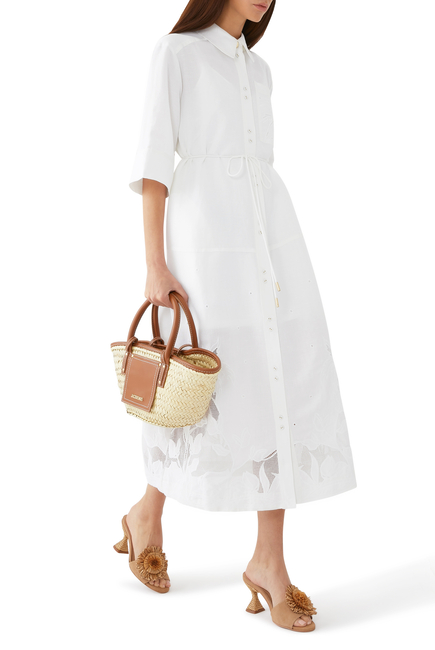 Agua Embroidered Shirt Dress