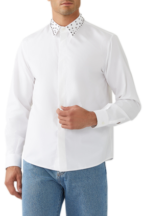 Rockstud Spike Collar Cotton Shirt