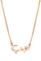 Bhebbak I Love You Necklace, 18k Rose Gold with Diamonds