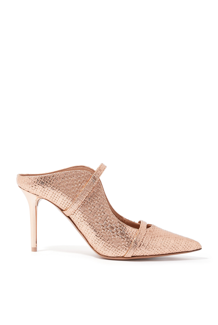 Maureen 85 Metallic Wicker Mules