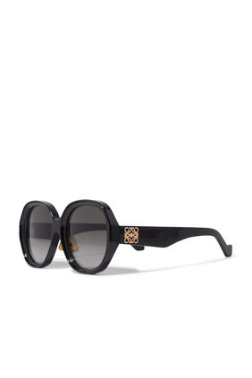Sculpted Acetate Front W Anagram Rounded Sunglasses