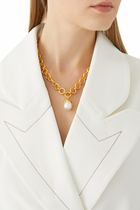 Gemma Necklace, 24k Yellow Gold-Plated Brass & Pearl