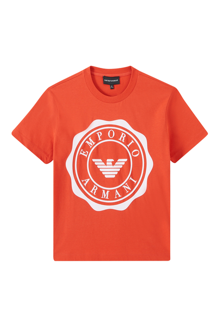 Kids Logo Crest Cotton T-Shirt