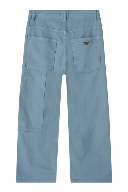 Kids Panel-Detail Cotton Denim Jeans