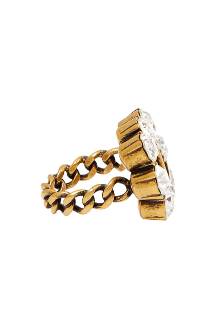 Crystal Double G Ring