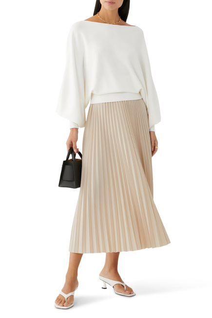 Sunray Pleated Pull-On Skirt