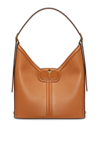 VLogo Leather Hobo Bag