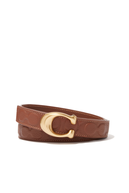 Sculpted Signature Buckle Cut-To-Size Reversible Belt