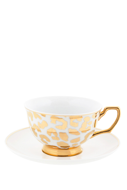 Louis Leopard Teacup and Saucer