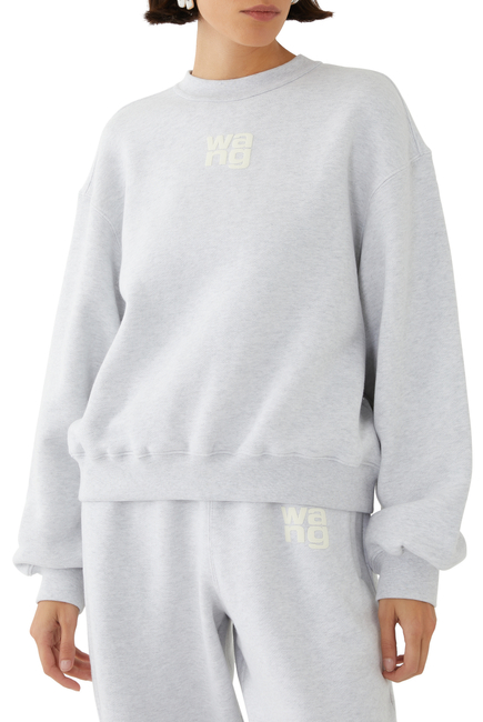 Puff Logo Sweatshirt In Structured Terry