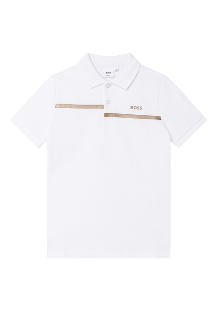 Asymmetric Stripe Polo Shirt