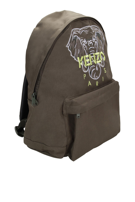 Kids Embroidered Elephant Motif Backpack
