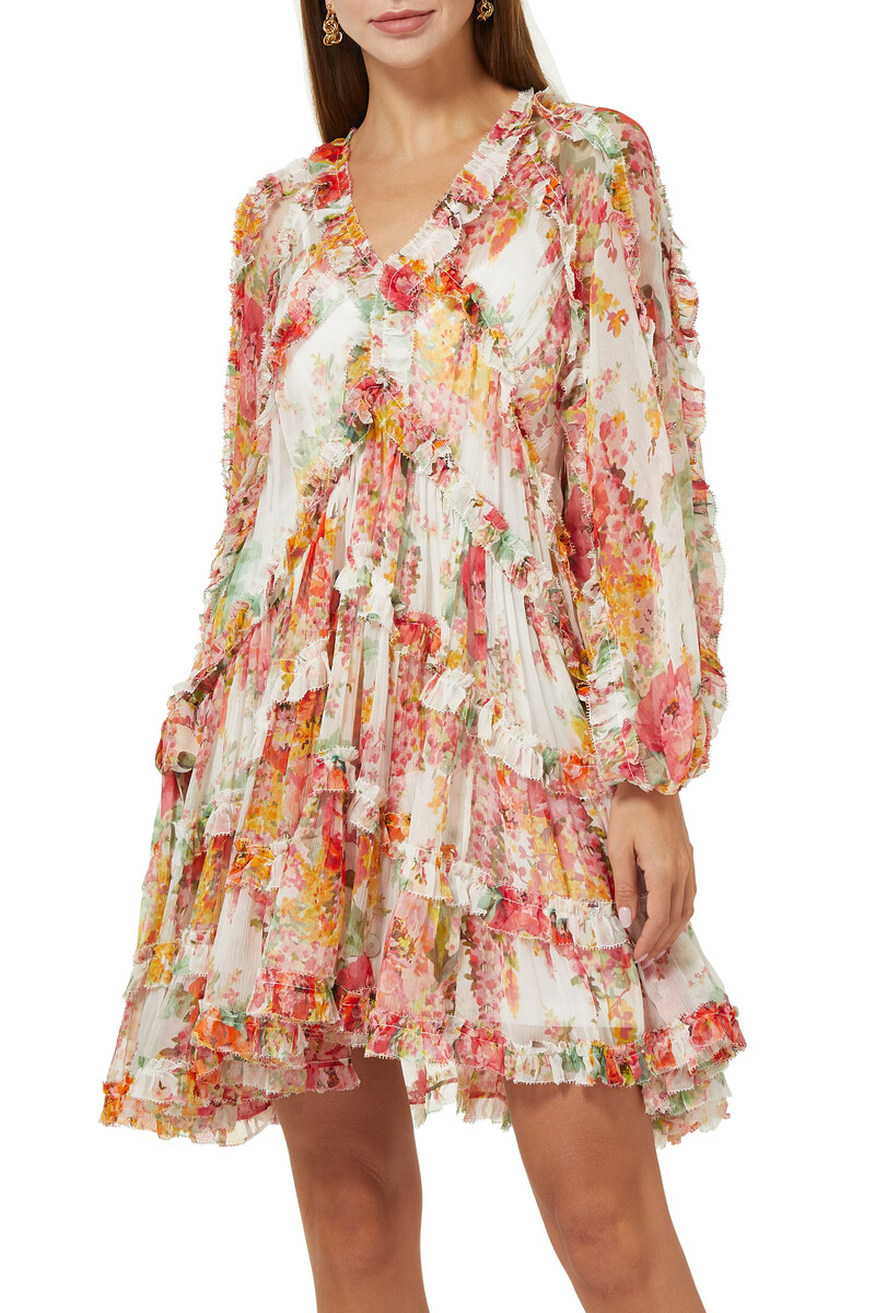 Buy Zimmermann Mae Frill Billow Dress for Womens | Bloomingdale's Kuwait