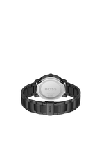 Contender Black Link-Bracelet Watch