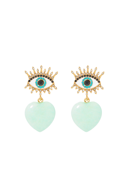 Heart Eye Drop Earrings