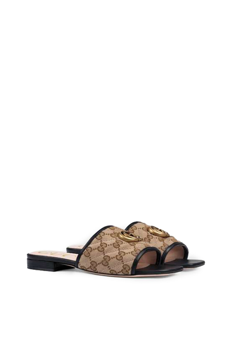 Buy Gucci GG Matelassé Canvas Slide Sandals for Womens | Bloomingdale's ...