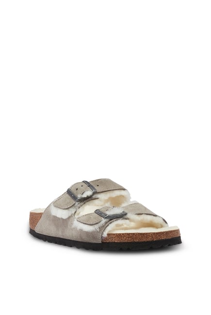 Arizona Shearling Suede Leather Sandals